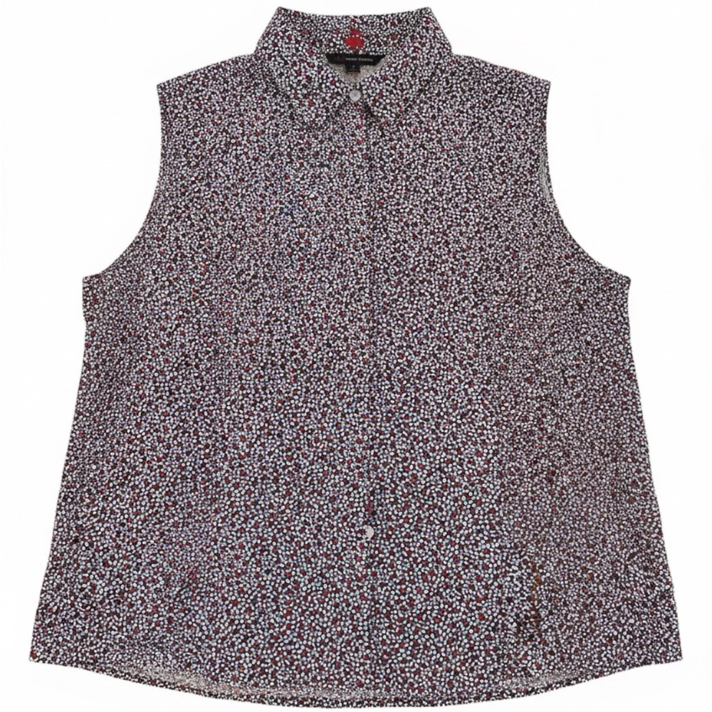 Brooks Brothers Red, Navy blue and White Sleeveless Blouse Size 14